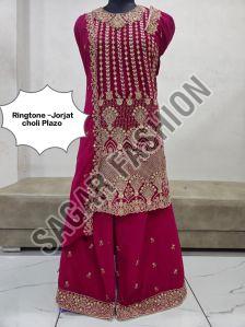 Ladies Rani Pink Sharara Suit with Dupatta