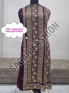 Ladies Wedding Wear Unstitched Sharara Suit with Dupatta