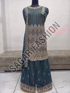 Ladies Wedding Wear Sharara Suit with Dupatta