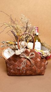 Rustic Floral Wine Gifting Basket