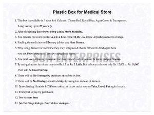 Medical Storage Plastic Box
