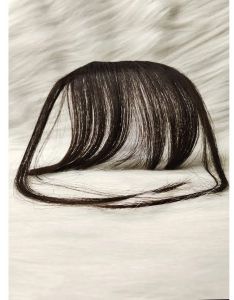 Brown Two Clip Real Hair Invisible Bangs