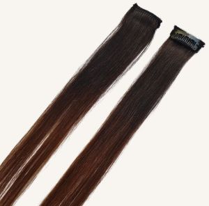 Caramel Brown Real Hair One Clip In Streaks
