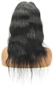Jet Black Adjustable Real Hair Wig