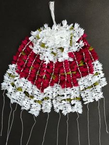 Red and White Artificial Fabric Gajra