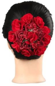 Red Flower Hair Bun