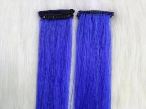 Synthetic Blue Single Clip in Streak