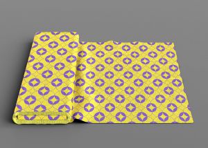 Chic Purple and Yellow Design Geometry Patterned Fabric