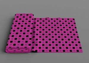 Black Dots and Circles Design Fabric