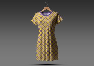 Chic Purple and Yellow Design Geometry Patterned Fabric