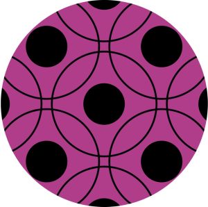 Black Dots and Circles Design Fabric