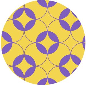 Chic Purple and Yellow Design Geometry Patterned Fabric