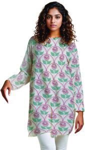 Ladies Floral Print Short Kurti