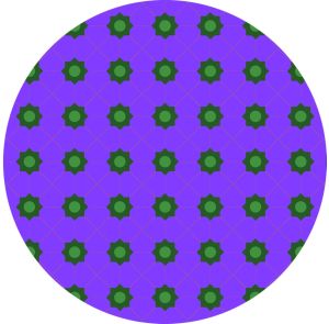 Purple and Green Circular Design Fabric