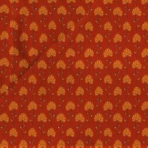 Red and Orange Floral Patterned Fabric