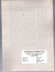 115 GSM 63 Inch Plain Cotton Fabric