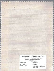 145 GSM Cotton Satin Stripe Fabric