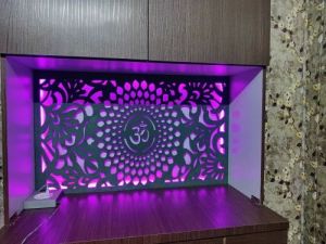 10 Mm 3D Mandir Background MDF Jali