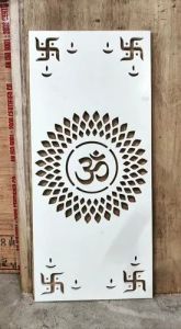 8 Mm White Corian Mandir Background MDF Jali