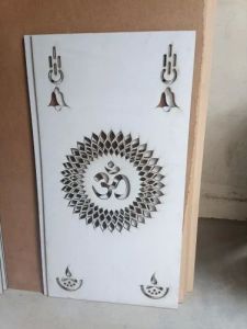10 Mm White Corian Mandir Background MDF Jali