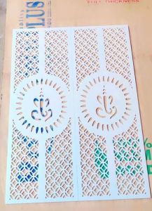 12 Mm White Glossy Mandir Background MDF Jali