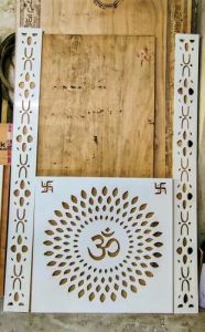 10 Mm White Corian Mandir Background MDF Jali