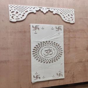 6 Mm White Corian Mandir Background MDF Jali