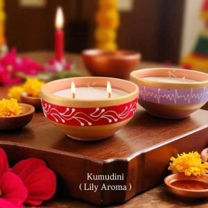 Diwali Terracotta Treasures Pair OF 2 Wick Candles