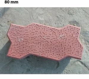 80mm Red Concrete Zig Zag Paver Blocks