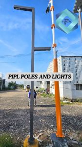 Double Arm Square Street Light Pole