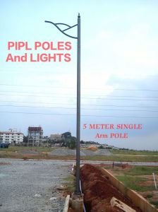 Single Arm LED Street Light Pole