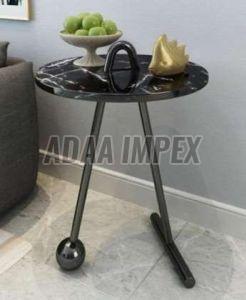 Fancy Glossy Black Top Side Table