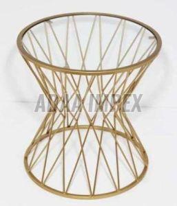 Golden Hourglass Crisscross Base Side Table