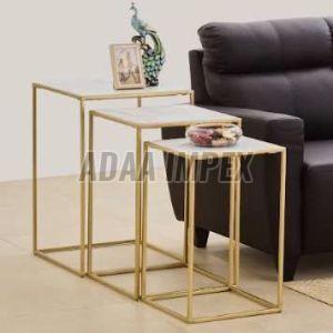 Golden Rectangular Frame Side Table