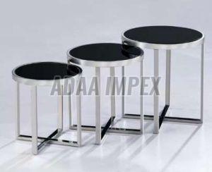 Rectangular Leg Frame Dark Brown Top Side Table