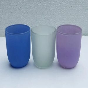 U Shape Frosted Glass Candle Jar