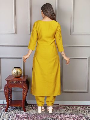 Ladies Embroidered Viscose Kurta Pant Dupatta Set