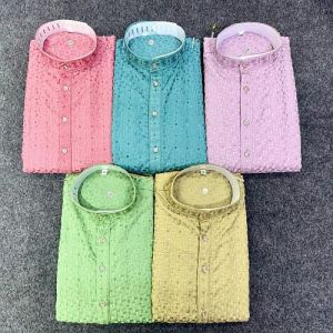 Mens Lucknowi Embroidery Cotton Kurta