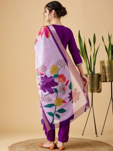 Ladies Chinon Viscose Embroidered Kurta, Pant and Dupatta Set