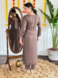 Ladies Designer Viscose Chanderi Kurta, Pant and Dupatta Set