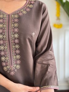 Ladies Designer Viscose Chanderi Kurta, Pant and Dupatta Set