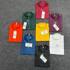 Kids Plain Multicolor Cotton Kurta