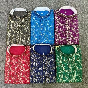 Mens Lucknowi Cotton Printed Kurta