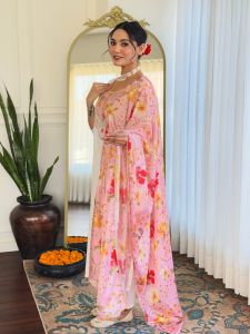 Ladies White Rayon Embroidered Kurta, Pant  And Dupatta Set