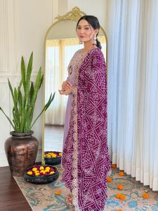 Ladies Rayon Embroidered Kurta, Pant And Dupatta Set