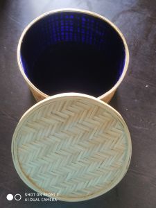 Red Lined Bamboo Jewellery Box