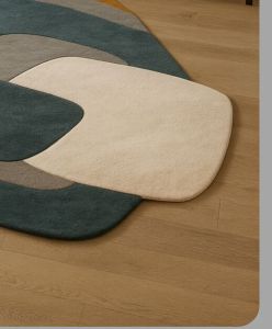 Handmade Tufted Modern Abstract Rug – Geometric Wool Carpet for Living Room
