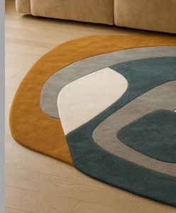 Handmade Tufted Modern Abstract Rug – Geometric Wool Carpet for Living Room