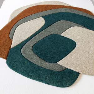Handmade Tufted Modern Abstract Rug – Geometric Wool Carpet for Living Room