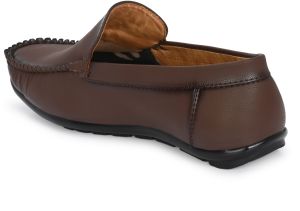 Mens Brown Loafer Logo Slip-On Shoes